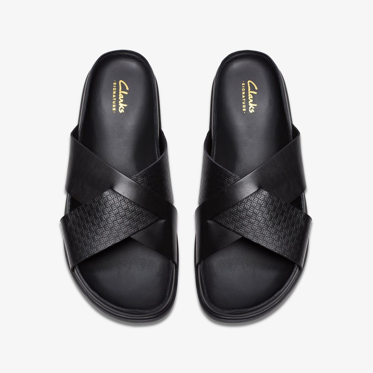 Clarks Mens Torford Cross Black Leather Sandals - thumbnail 7