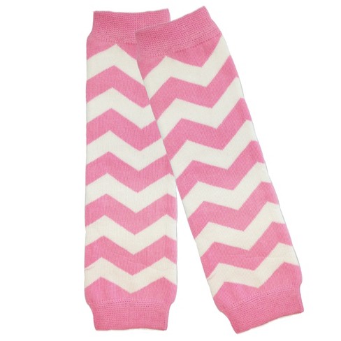 Wrapables Colorful Baby & Toddler Leg Warmers 1, Chevron Pink and White - image 1 of 2