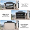 PURPLE LEAF Outdoor Gazebo Aluminum Frame Galvanized Steel Double Roof Patio Hardtop Gazebo with Curtains and Netting for Patio Lawn and Garden - 3 of 4