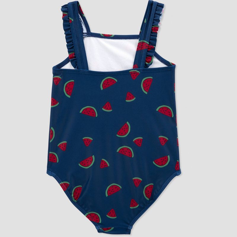 Carter's Just One You® Toddler Girls' Watermelon One Piece Swimsuit - Red/Navy Blue, 4 of 5