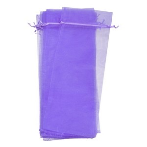 Unique Bargains Sheer Mesh Drawstring Gift Pouches Organza Wine Bags 12 Pcs 14.5"x5.5" - 1 of 4