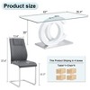 NicBex 63" Dining Table Set for 4 Rectangular Transprant Tempered Glass Dining Table with White MDF OC Bracket with 4 Chairs - 2 of 4