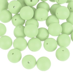 Unique Bargains Round Loose Silicone Beads for DIY Keychain Jewelry Making 50 Pcs - 1 of 4