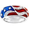 Slickblue Eye-Catching Patriot Enamel Ring with Cubic Zirconia Stripes, Size 5 to 10 - 2 of 4