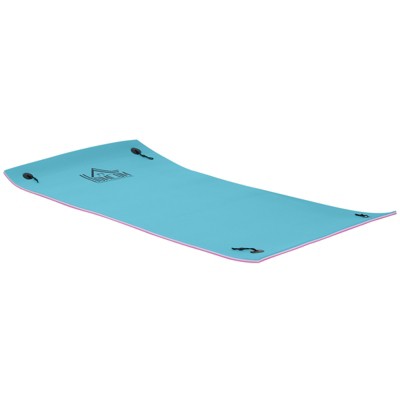 VisioGear 10'*5' Floating Mat, 3-Layer Swimming Pool Floating Water Mat, Thick Water Activities Mat for Lake, Oceans, Blue&Pink, 118"*59"*1.3"