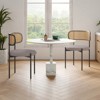 GlasFlength Dining Sets Set of 2, Modern Dining Chairs with Natural Rattan Backrest, Accent Kitchen Chairs with Metal Legs, Gray, 20.5"*20.5"*29.9 - 3 of 4