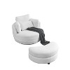 NicBex Modern Accent Chair Swivel Chair with Moon Storage Ottoman Round Loveseat Circle Swivel Barrel Chairs with 4 Pillows - 3 of 4