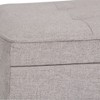 NicBex Modern Rectangular Pouf Ottoman with Storage, Contemporary Entryway Bench with Open Bottom and Tufted Detail for Bedroom, Living Room, Gray - 3 of 4