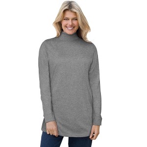 Woman Within Plus Size Perfect Mockneck Tunic - 1 of 4