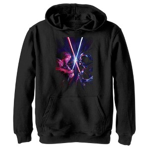 Boy's Star Wars: Obi-Wan Kenobi Vader vs Kenobi Artistic Lightsaber Duel Pull Over Hoodie - 1 of 4