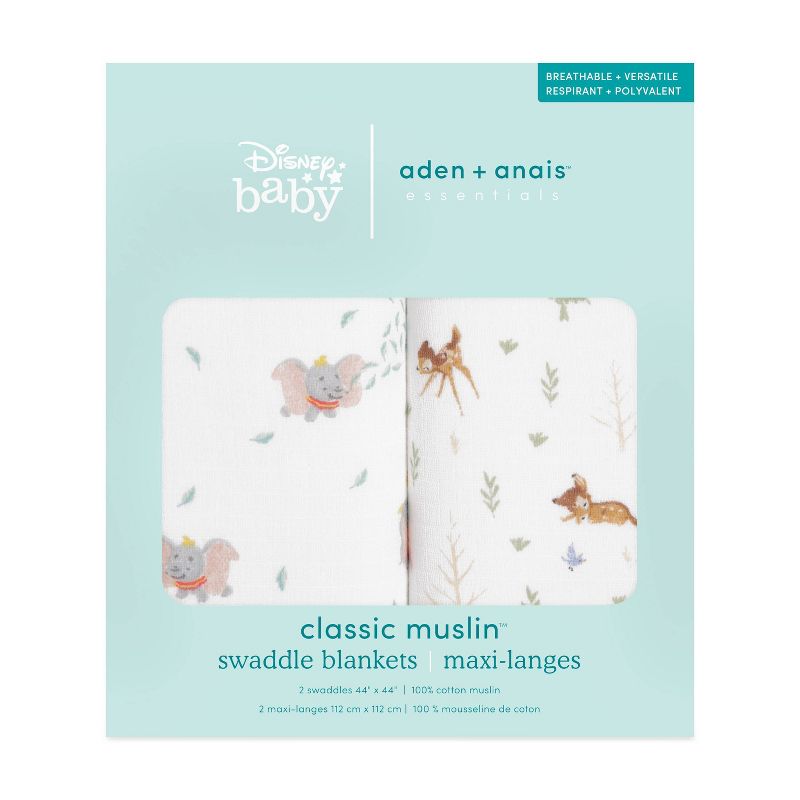 aden + anais essentials Swaddle Blanket - Disney + Friends - Bambi Forest - 2pk, 2 of 8