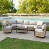 EAGLE PEAK Coastal Vista Outdoor Patio Furniture Set, Half-Moon Curved Wicker Patio Conversation Set with Coffee Table - 2 of 4