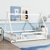 Whisen Full Tent-shaped Floor Bed with Guardrails & Door - 3 of 4