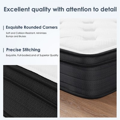 CSBDHOME 8" Medium Firm Innerspring Mattress with Quilted Top for Cool, Supportive Sleep - Twin/Full/Queen/King