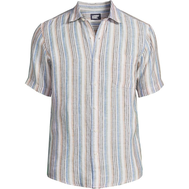 Lands' End Men's Traditional Fit Short Sleeve Linen Shirt, 3 of 5