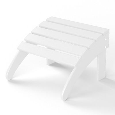 White HDPE Outdoor Adirondack Ottoman Footrest