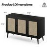 Sideboard Buffet Cabinet with 3 Rattan Doors, Modern Storage Console for Kitchen, Dining Room & Living Room - 2 of 4