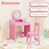 Safstar Kids Vanity Set Desk and Chair Set with Mirror Open Shelf and 4 Storage Drawers - 2 of 4