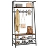 Coat and Shoe Rack, Coat Stand with Shoe Storage Bench, Wood and Metal Frame, with Hooks, a Clothes Rail, for Hallway, Entrance, Bathroom - 4 of 4