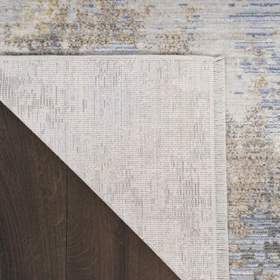 Handmade Grey Blue Abstract Wool Synthetic 8' x 10' Rug