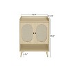 TIRAMISUBEST Modern Shoe Cabinet - 2-Door Rattan, Adjustable Shelves (Space-Saving) - 4 of 4