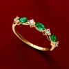 Pure Collection by Ross-Simons 0.30 ct. t.w. Lab-Grown Emerald and .20 ct. t.w. Lab-Grown Diamond Ring in 18kt Gold Vermeil - 4 of 4