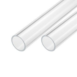 Unique Bargains Lamp Lantern Water Cooling System Acrylic Round Pipes Clear 2 Pcs 14" - 1 of 4