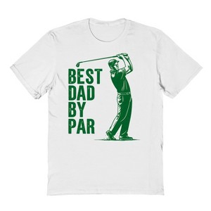 Rerun Island Men's Best Dad By Par Short Sleeve Graphic Cotton T-Shirt - White L - 1 of 3