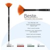 Creative Mark Beste Golden Taklon Fan Blender #4 - 2 Pack Artist Brush, Professional Watercolor Brushes, For Acrylic Painting, Short Handle, Sharp - 2 of 4