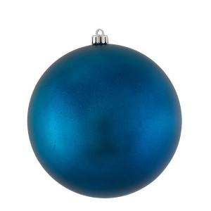 Vickerman 2.4"/24ct Matte Ball Ornament UV Coated Sea Blue: Shatterproof Holiday Decor Set - 1 of 3