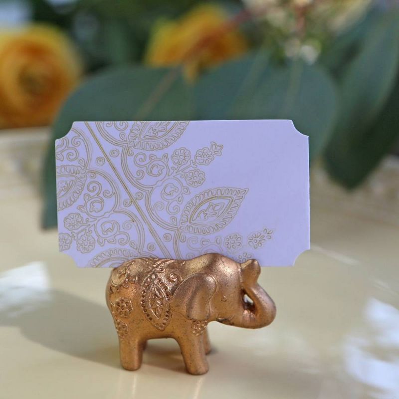 12ct Lucky Golden Elephant Place Card Holders - Gold, 4 of 7