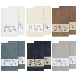 Linum Home Textiles 100% Turkish Cotton LYDIA Embellished Towel Set - 1 of 3