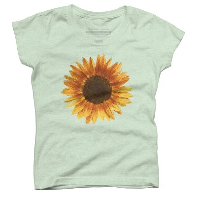 Girl's Design By Humans Sunflower By Maryedenoa T-Shirt