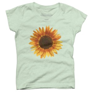 Girl's Design By Humans Sunflower By Maryedenoa T-Shirt - 1 of 3