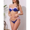 INSPIRE CHIC Women's Contrast Color Ribbed Bikini Sets, Triangle Bottom Swimwear Bathing Suits 1 Set - 2 of 4