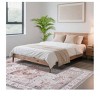 Orange-2*6 feet  Faux Wool Boho Vintage Floral Printed Ultra Thin Low Pile Area Rug  Machine Washable Stain Resistant Pet Friendly Non Shedding Non S - 3 of 4