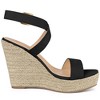BLISSFUL STEP Women's Slingback Crisscross High Espadrille Wedge Heel Sandals - 4 of 4