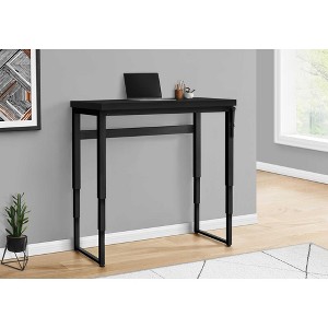 Vynxaria Modern 48" Adjustable Standing Computer Desk Black Laminate Black Metal Frame for Home Office Laptop Work - 1 of 4