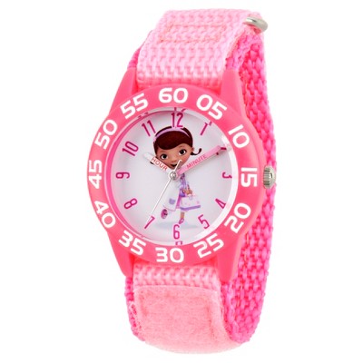 Girls' Disney Doc McStuffins Pink Plastic Time Teacher Watch - Pink