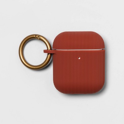 heyday™ Apple AirPods Gen 1/2 Hard Case - Ribbed Rose Pink