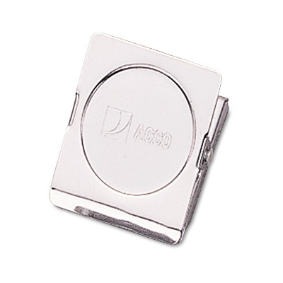 Acco Magnetic Clip Metal 1" Cap Medium 1 3/4"w Chrome 72132