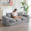 MAXYOYO 3-Seater Boneless Sofa Couch in a Box, Modern Faux Fur Sofa for Living Room, Soft High-Density Foam Couch with Pillows - 2 of 4