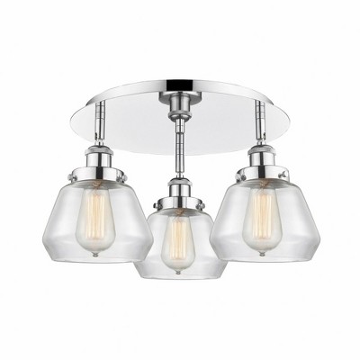 Fulton - 3 Light Flush Mount In Art Deco Style-8 Inches Tall and 18.25 Inches Wide
