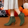 Allegra K Women's Buckle Decor Stiletto High Heels Houndstooth Ankle Boots - 2 of 4