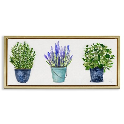 Stupell Industries Varied Potted Plants & Herbs, 31" x 14"