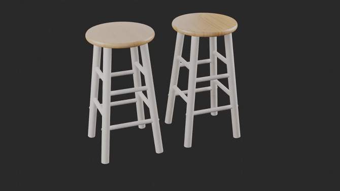 2pc 24&#34; Huxton Counter Height Barstools Natural/White - Winsome, 2 of 12, play video