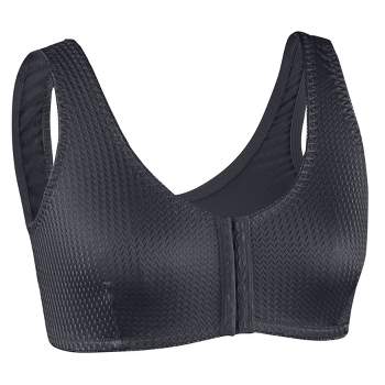 Collections Etc Women's Seamless Easy-to-close Front Hook Comfort Bra Xl  Black : Target