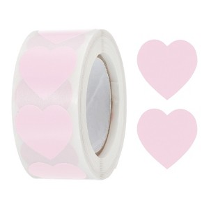 Unique Bargains Self-Adhesive Heart-Shaped Decorations Sticker for Envelope Wedding 500 Pcs - 1 of 4