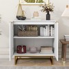VYNXARIA White and Gold Storage Cabinet with 2 Doors, Modern Buffet Sideboard Cabinet, Kitchen Buffet Cabinet with Storage Sideboard Buffet - 4 of 4