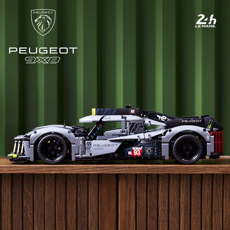 LEGO Technic PEUGEOT 9X8 24H Le Mans Hybrid Hypercar Building Kit 42156, 3 of 8
